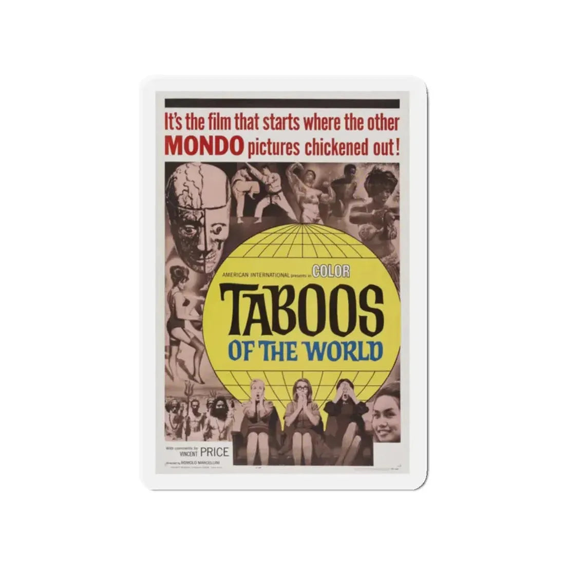 TABOOS OF THE WORLD 1963 Movie Poster - Refrigerator Magnet 2 Inch Die-Cut - The Sticker Space