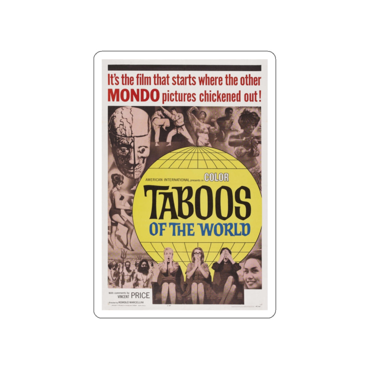 TABOOS OF THE WORLD 1963 Movie Poster STICKER Vinyl Die-Cut Decal-White-The Sticker Space