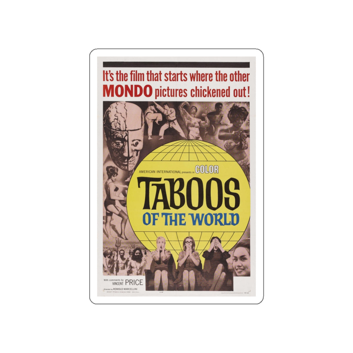 TABOOS OF THE WORLD 1963 Movie Poster STICKER Vinyl Die-Cut Decal-White-The Sticker Space