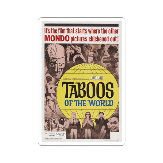 TABOOS OF THE WORLD 1963 Movie Poster - STICKER Vinyl Kiss-Cut Decal 2 Inch White - The Sticker Space
