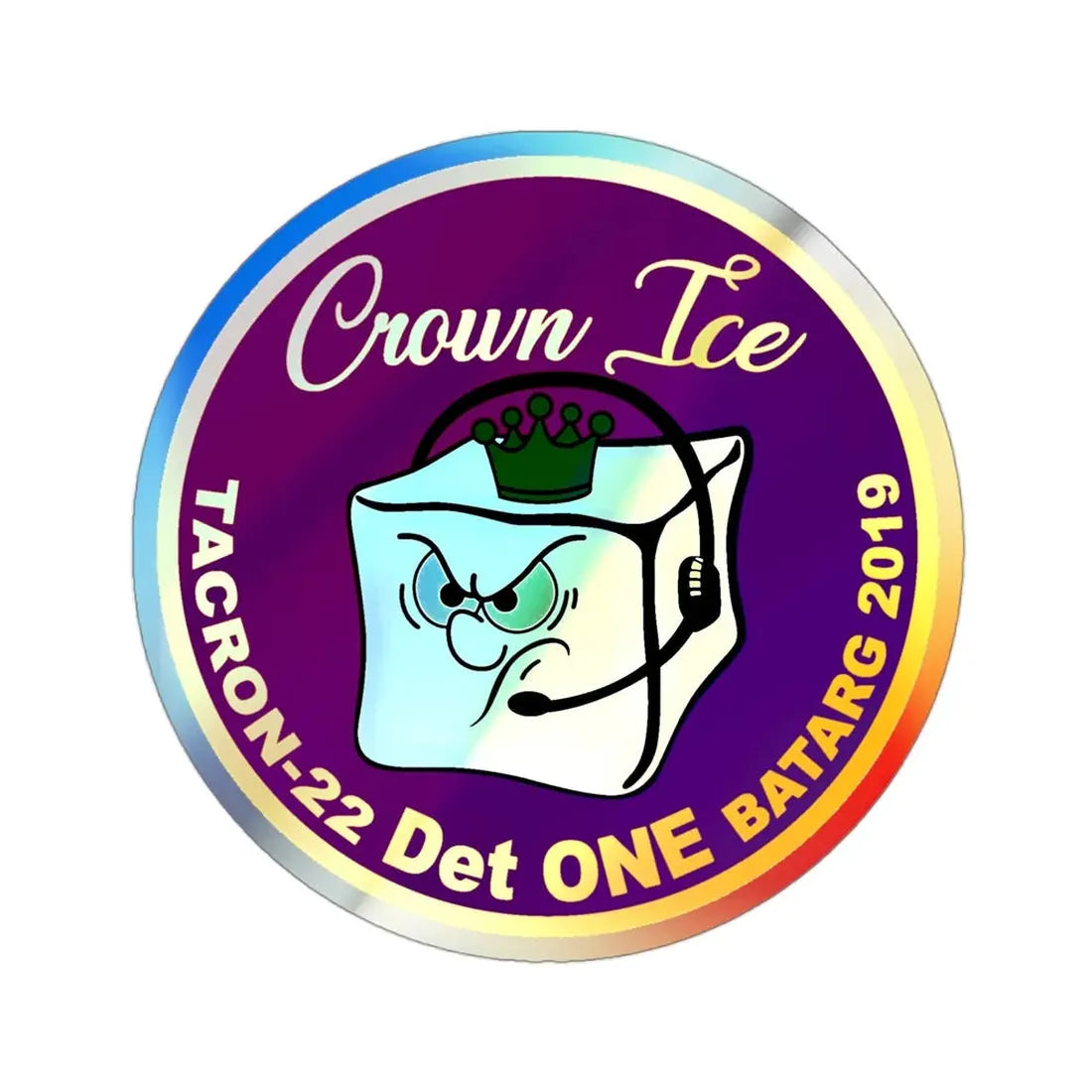 TACRON 22 Det ONE Crown Ice (U.S. Navy) Holographic STICKER Die-Cut Vinyl Decal 3 Inch Holographic - The Sticker Space