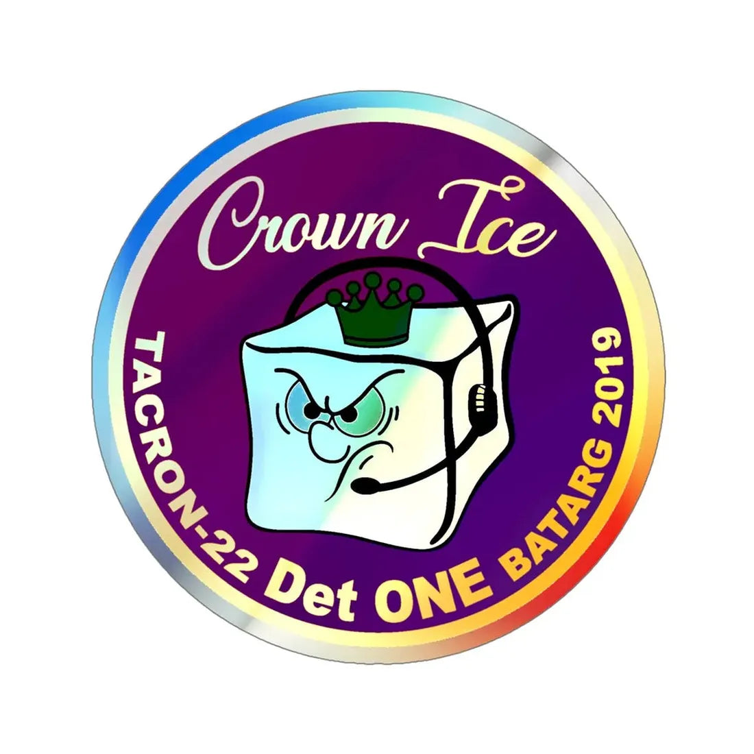 TACRON 22 Det ONE Crown Ice (U.S. Navy) Holographic STICKER Die-Cut Vinyl Decal 5 Inch Holographic - The Sticker Space