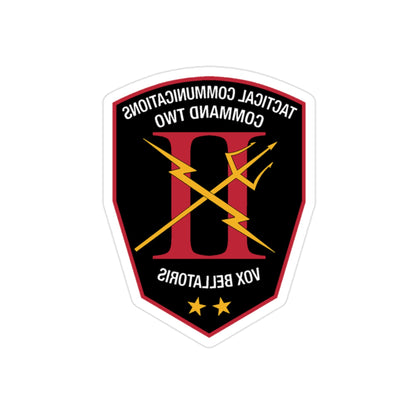 Tactical Communication Command Two (U.S. Navy) REVERSE PRINT Transparent STICKER-2" × 2"-The Sticker Space