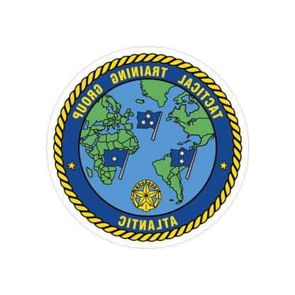 Tactical Training Grp Atlantic (U.S. Navy) REVERSE PRINT Transparent STICKER-2" × 2"-The Sticker Space