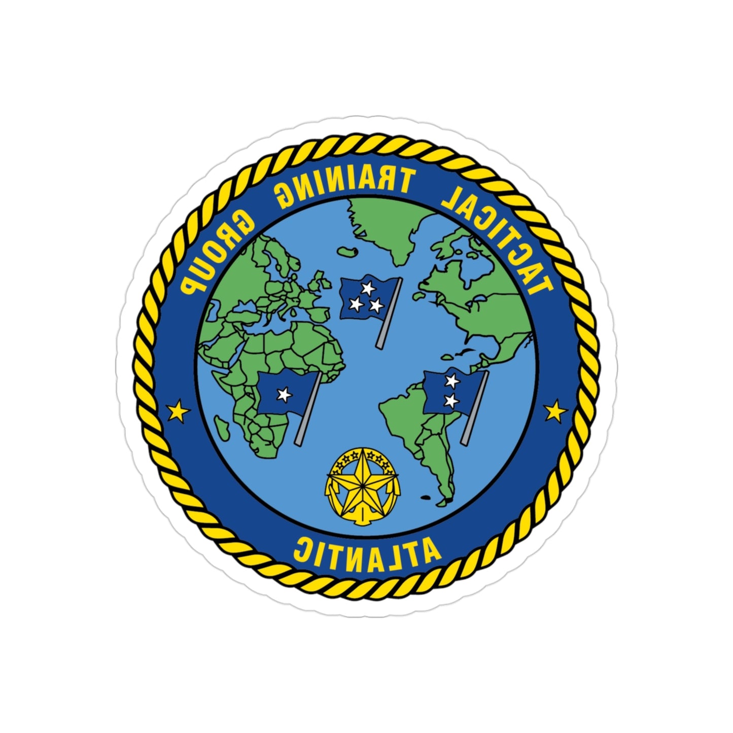 Tactical Training Grp Atlantic (U.S. Navy) REVERSE PRINT Transparent STICKER-3" × 3"-The Sticker Space