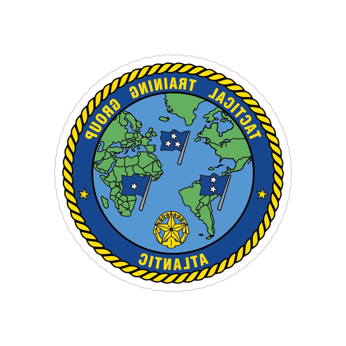 Tactical Training Grp Atlantic (U.S. Navy) REVERSE PRINT Transparent STICKER-5 Inch-The Sticker Space