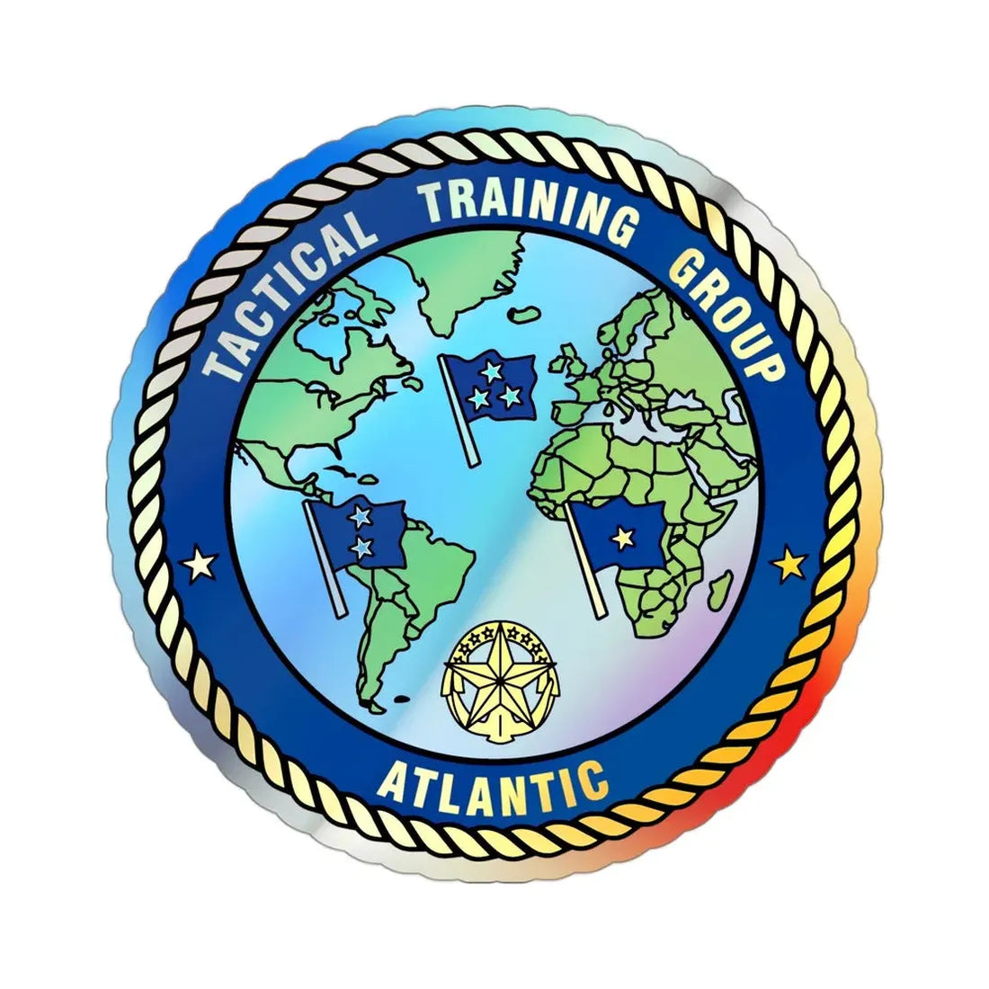 Tactical Training Grp Atlantic (U.S. Navy) Holographic STICKER Die-Cut Vinyl Decal 3 Inch Holographic - The Sticker Space