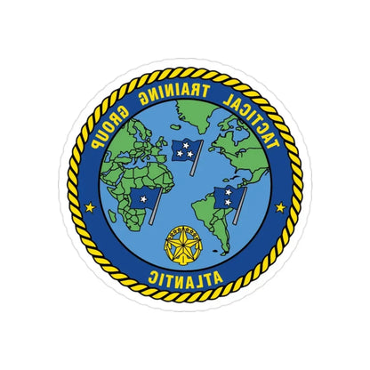 Tactical Training Grp Atlantic (U.S. Navy) REVERSE PRINT Transparent Die-Cut STICKER 2 Inch Die-Cut Transparent - The Sticker Space