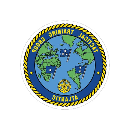 Tactical Training Grp Atlantic (U.S. Navy) REVERSE PRINT Transparent Die-Cut STICKER 3 Inch Die-Cut Transparent - The Sticker Space