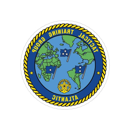 Tactical Training Grp Atlantic (U.S. Navy) REVERSE PRINT Transparent Die-Cut STICKER 4 Inch Die-Cut Transparent - The Sticker Space