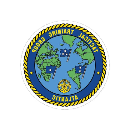 Tactical Training Grp Atlantic (U.S. Navy) REVERSE PRINT Transparent Die-Cut STICKER 5 Inch Die-Cut Transparent - The Sticker Space