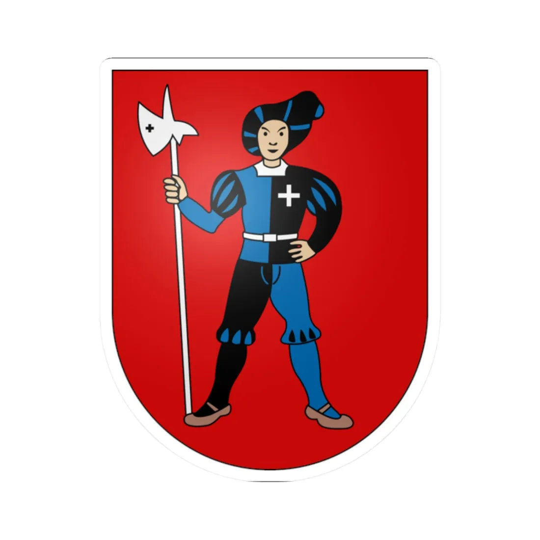 Tafers-coat of arms (Switzerland) (Coat of Arms) STICKER Vinyl Kiss-Cut Decal 2 Inch White - The Sticker Space