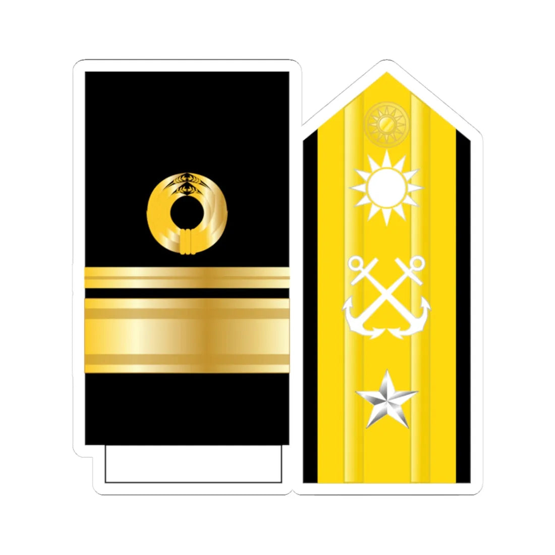 Taiwan navy OF 7 (China) (Military Rank) STICKER Vinyl Kiss-Cut Decal 3 Inch White - The Sticker Space