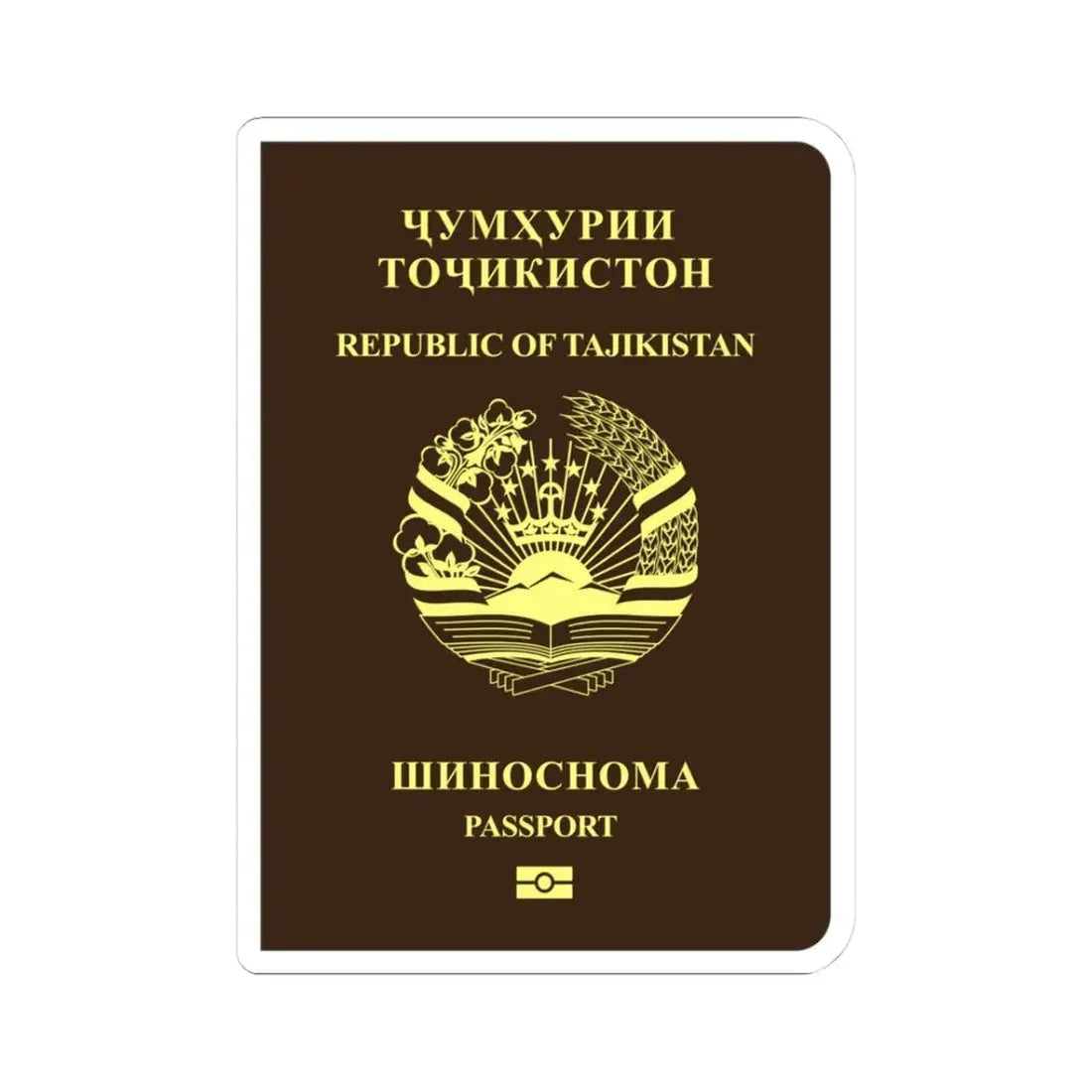 Tajikistan Passport - STICKER Vinyl Kiss-Cut Decal 3 Inch White - The Sticker Space
