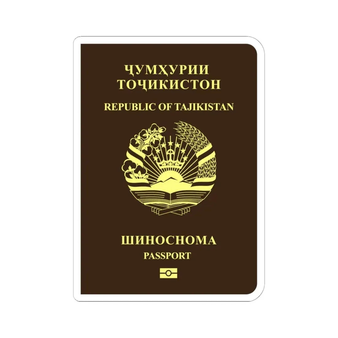 Tajikistan Passport - STICKER Vinyl Kiss-Cut Decal 6 Inch White - The Sticker Space