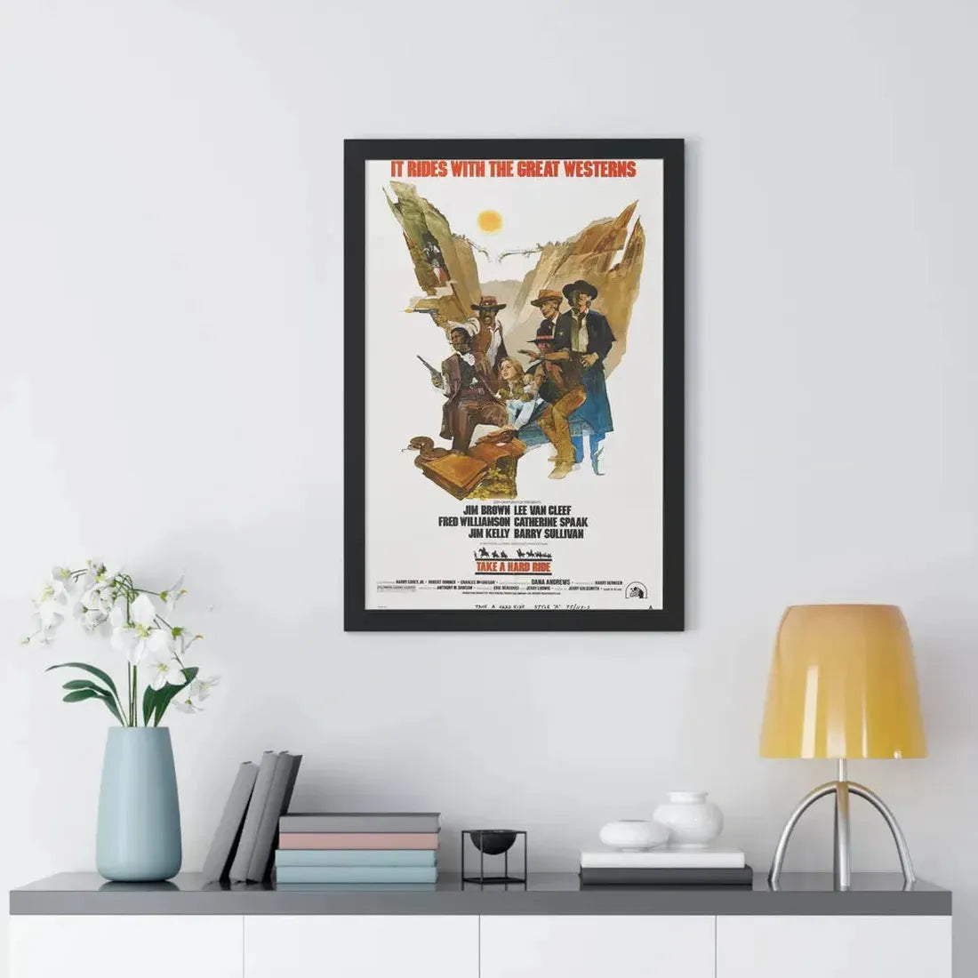 TAKE A HARD RIDE 1975 - Framed Movie Poster - The Sticker Space
