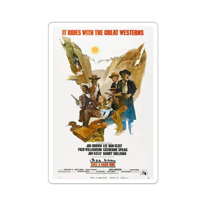 TAKE A HARD RIDE 1975 Movie Poster - STICKER Vinyl Kiss-Cut Decal 4 Inch White - The Sticker Space