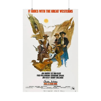 TAKE A HARD RIDE 1975 - Paper Movie Poster 36" x 54" Matte - The Sticker Space
