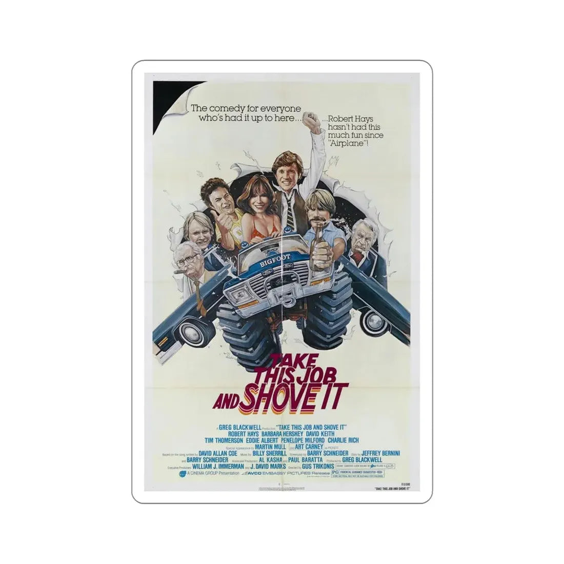 Take This Job and Shove It 1981 Movie Poster STICKER Vinyl Die-Cut Decal 6 Inch - The Sticker Space