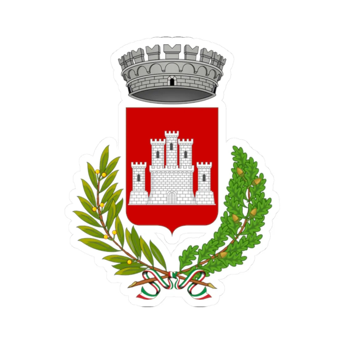 Talamello-Stemma (Italy) (Coat of Arms) STICKER Vinyl Kiss-Cut Decal 2 Inch White - The Sticker Space