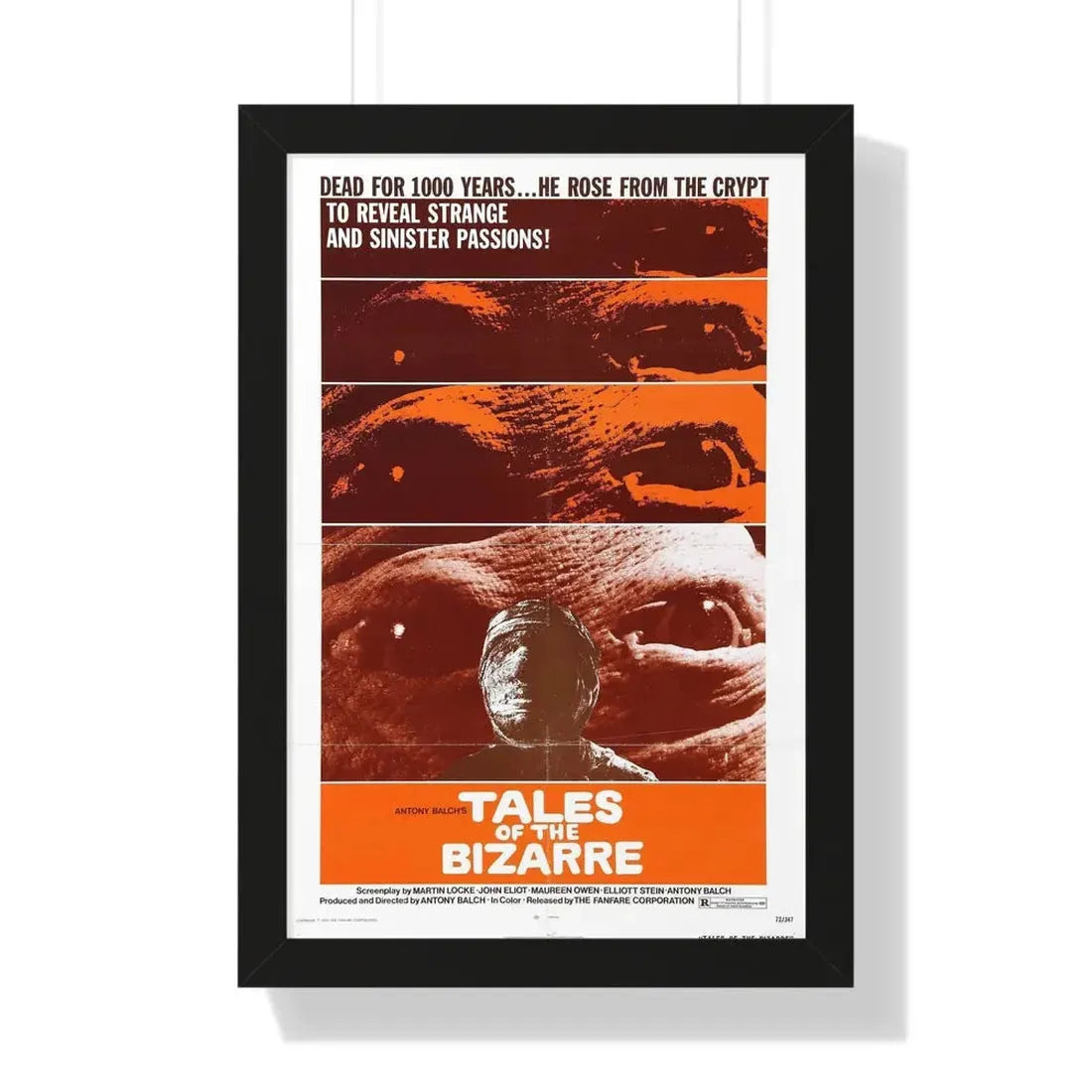 TALES FROM THE BIZARRE 1970 - Framed Movie Poster 16″ x 24″ Black - The Sticker Space