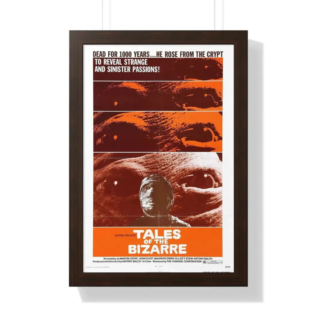 TALES FROM THE BIZARRE 1970 - Framed Movie Poster 16″ x 24″ Walnut - The Sticker Space