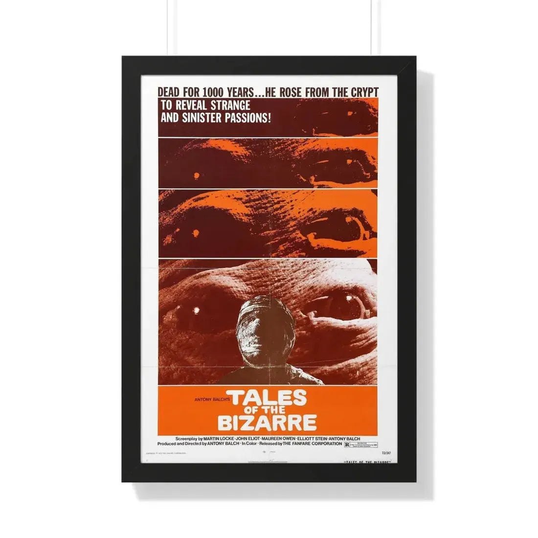 TALES FROM THE BIZARRE 1970 - Framed Movie Poster 20" x 30" Black - The Sticker Space