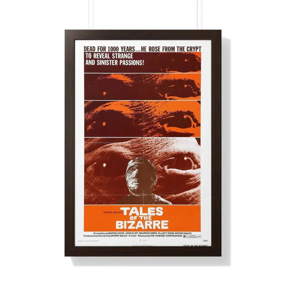 TALES FROM THE BIZARRE 1970 - Framed Movie Poster 20" x 30" Walnut - The Sticker Space