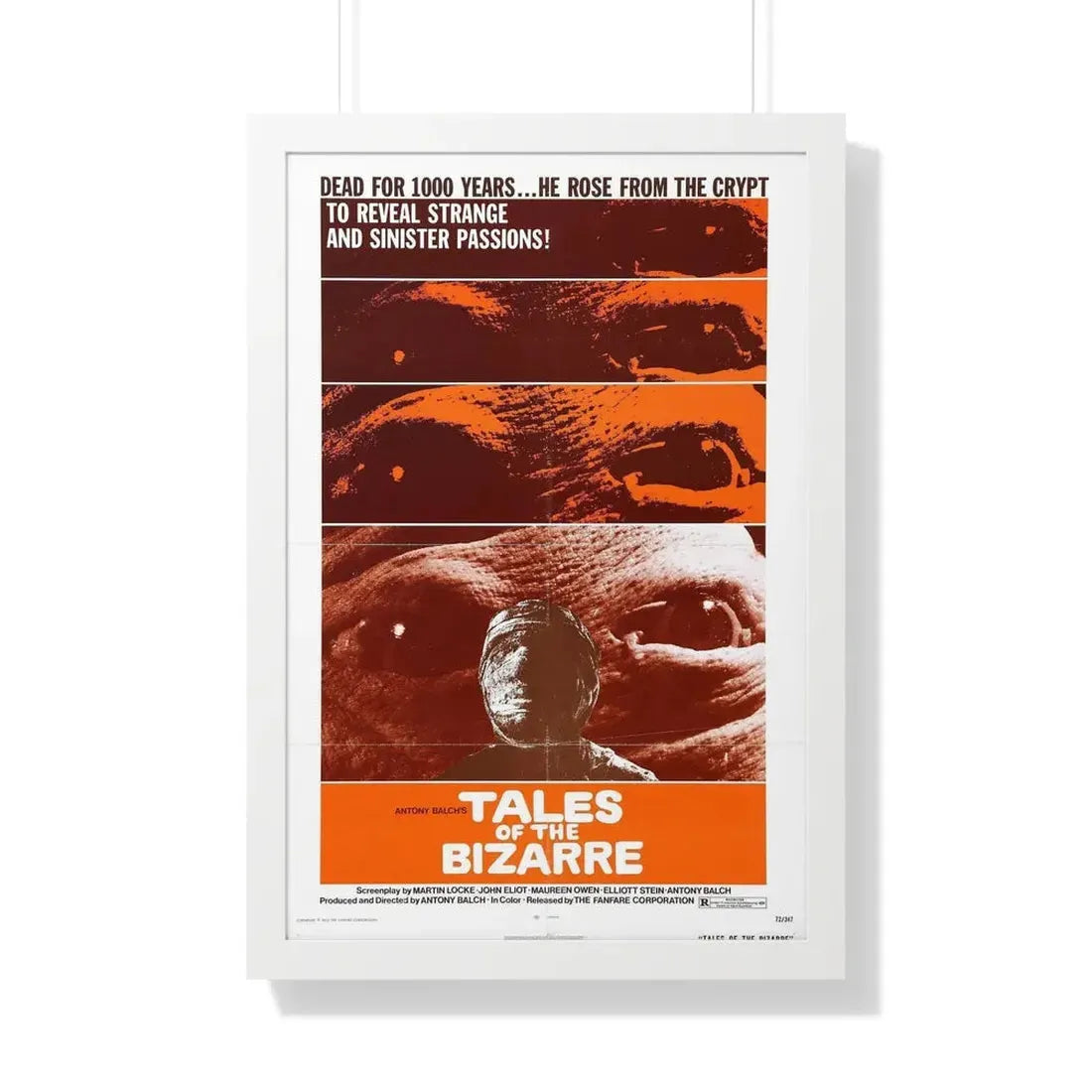 TALES FROM THE BIZARRE 1970 - Framed Movie Poster 20" x 30" White - The Sticker Space