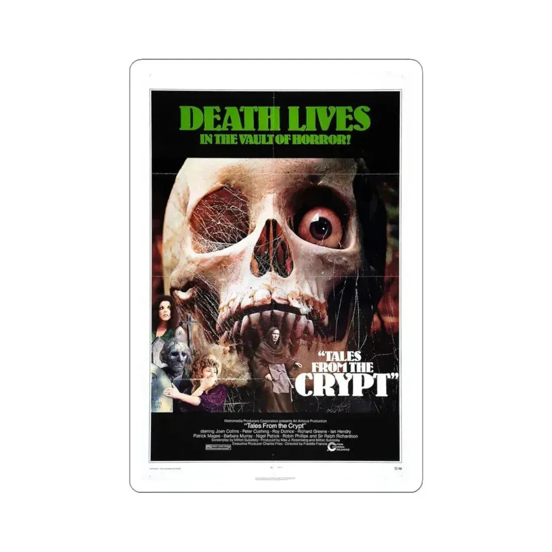 TALES FROM THE CRYPT 1972 Movie Poster - STICKER Vinyl Kiss-Cut Decal 6 Inch White - The Sticker Space