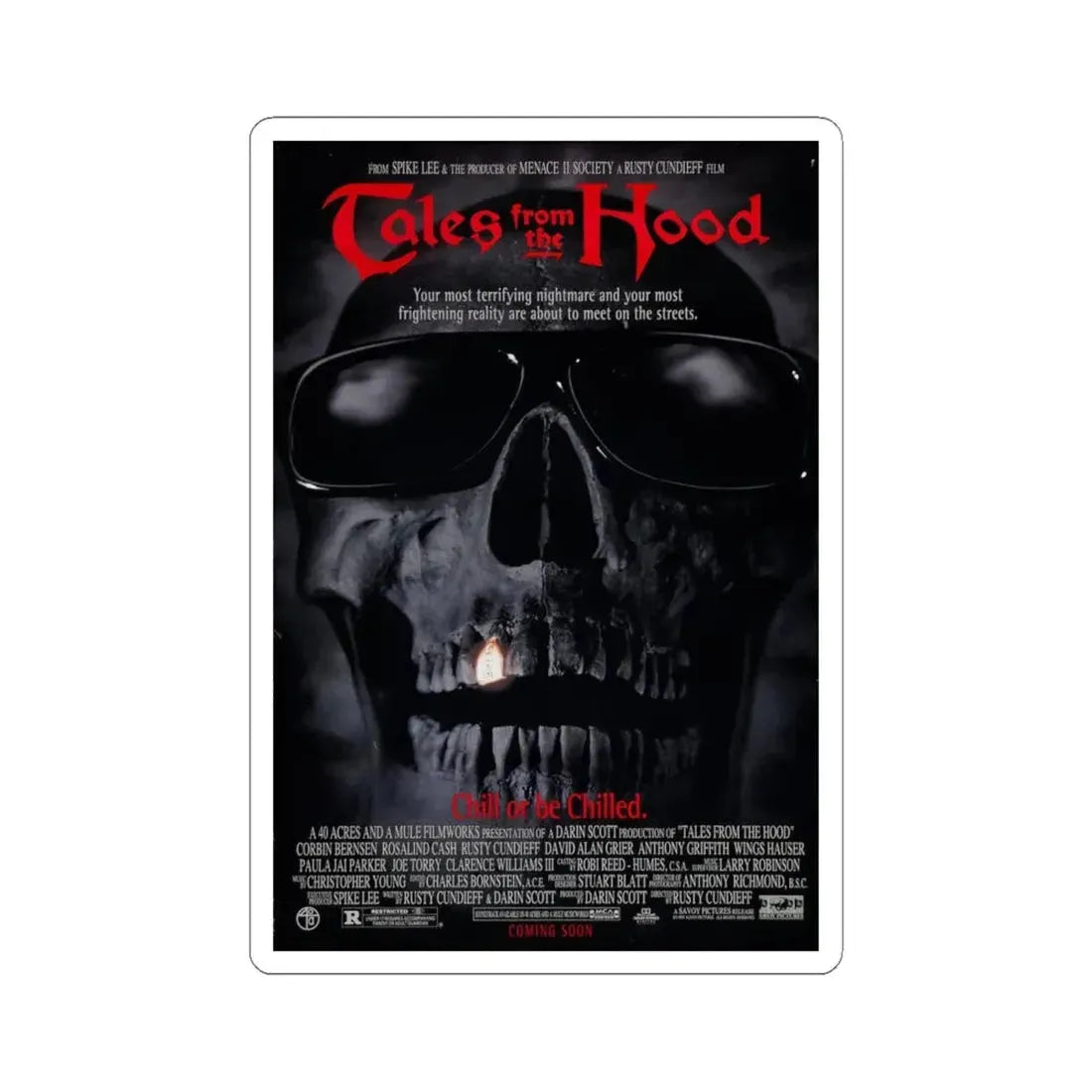TALES FROM THE HOOD 1995 Movie Poster - STICKER Vinyl Kiss-Cut Decal 4 Inch White - The Sticker Space
