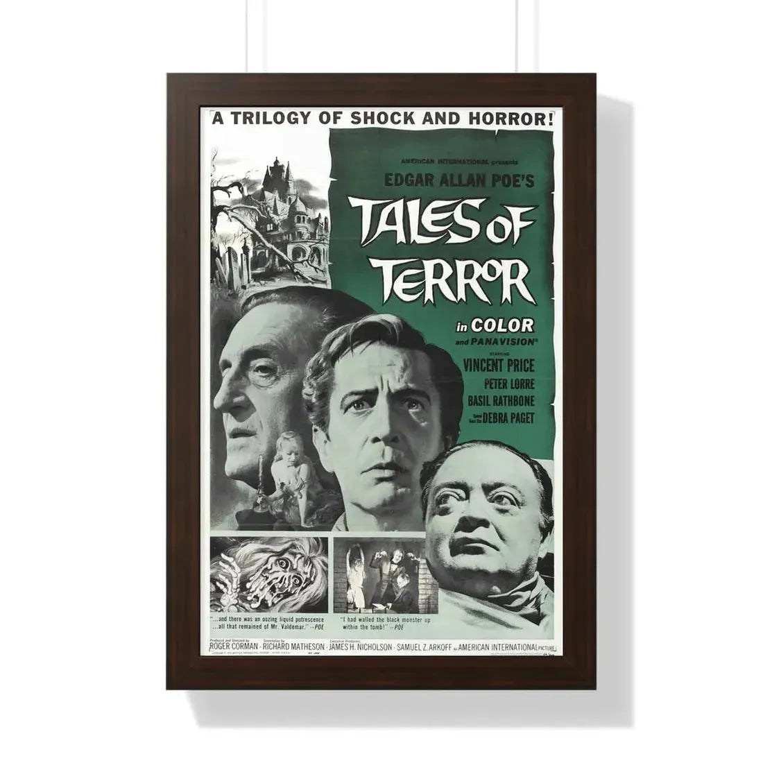 TALES OF TERROR 1962 - Framed Movie Poster 16″ x 24″ Walnut - The Sticker Space