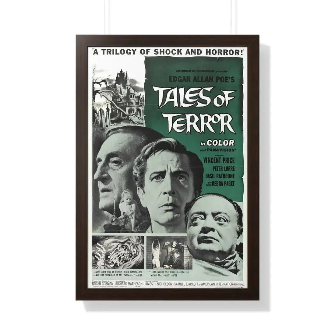 TALES OF TERROR 1962 - Framed Movie Poster 20" x 30" Walnut - The Sticker Space