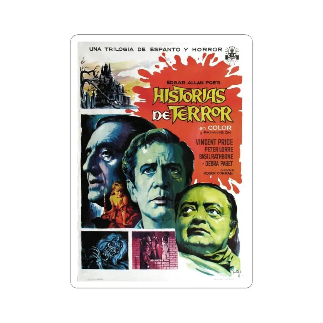TALES OF TERROR (3) 1962 Movie Poster - STICKER Vinyl Kiss-Cut Decal 6 Inch White - The Sticker Space