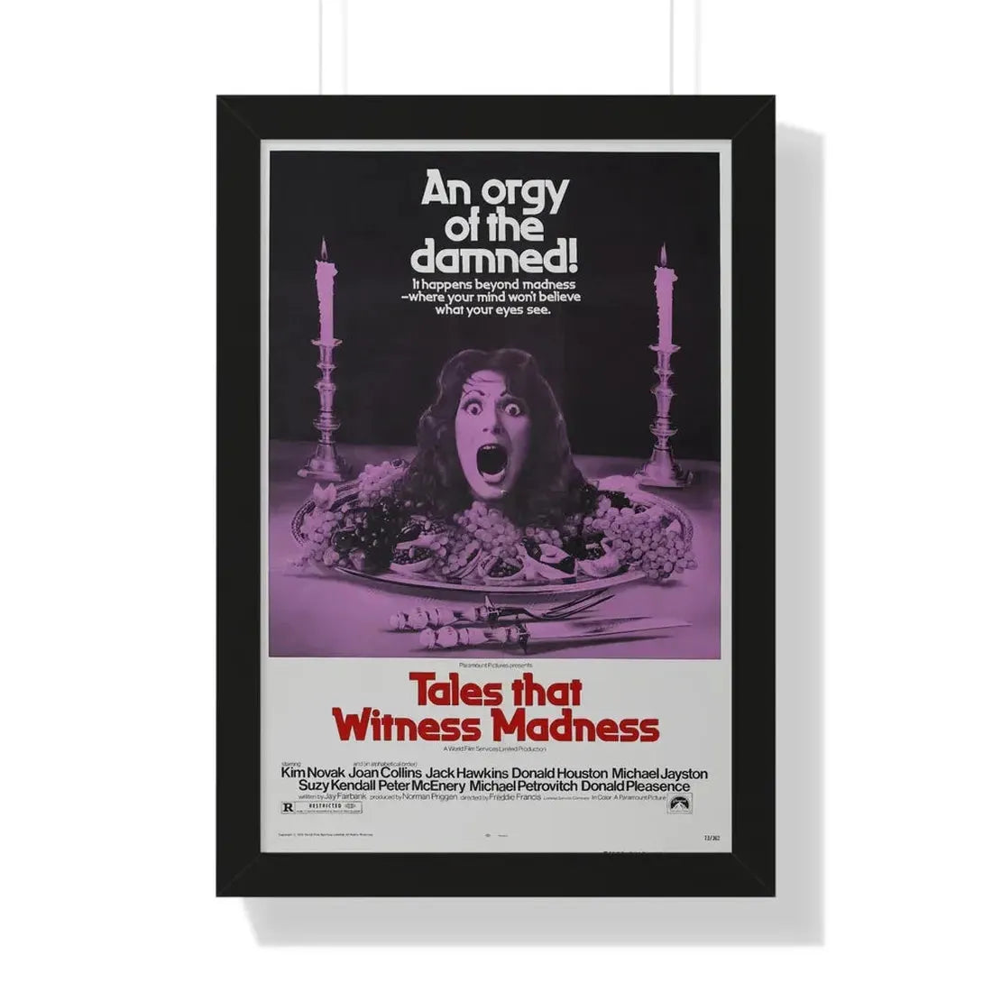 TALES THAT WITNESSED MADNESS 1973 - Framed Movie Poster 16″ x 24″ Black - The Sticker Space