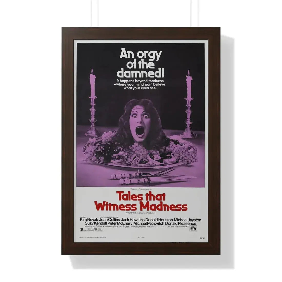 TALES THAT WITNESSED MADNESS 1973 - Framed Movie Poster 16″ x 24″ Walnut - The Sticker Space
