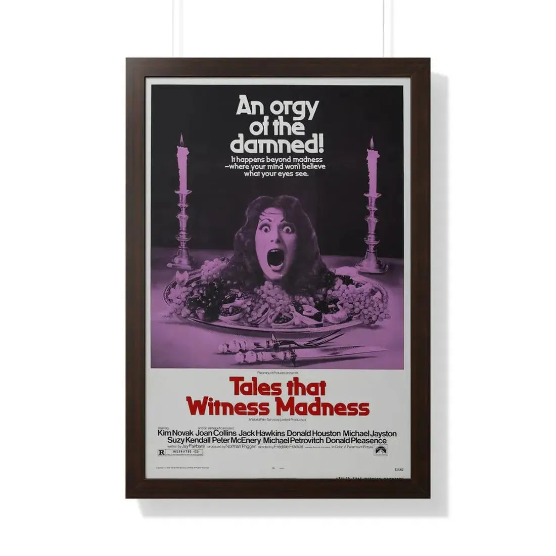 TALES THAT WITNESSED MADNESS 1973 - Framed Movie Poster 20" x 30" Walnut - The Sticker Space