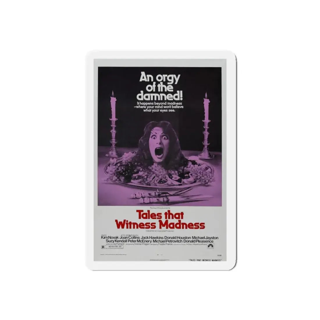 TALES THAT WITNESSED MADNESS 1973 Movie Poster - Refrigerator Magnet 4 Inch Die-Cut - The Sticker Space