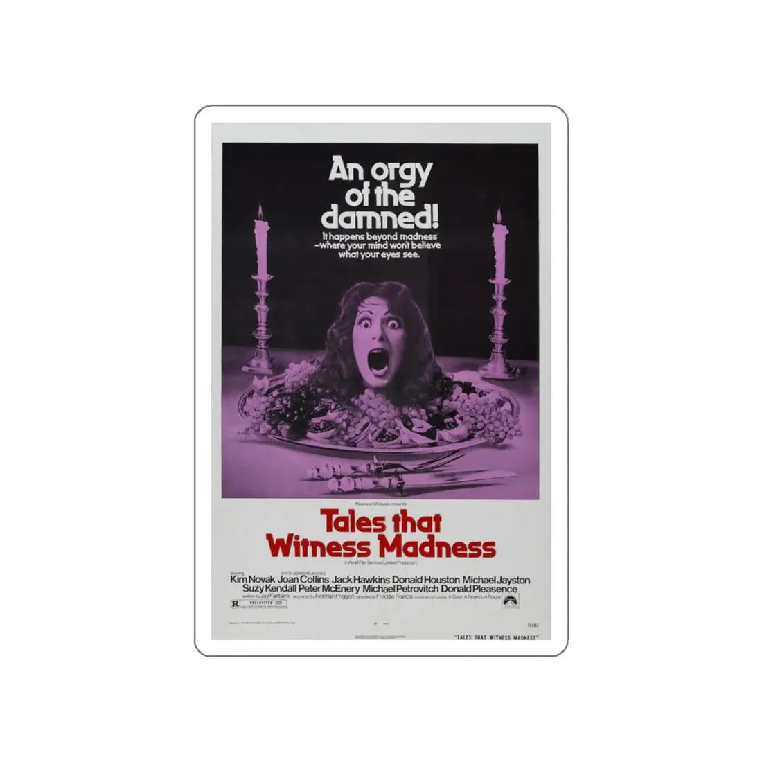 TALES THAT WITNESSED MADNESS 1973 Movie Poster STICKER Vinyl Die-Cut Decal 5 Inch - The Sticker Space