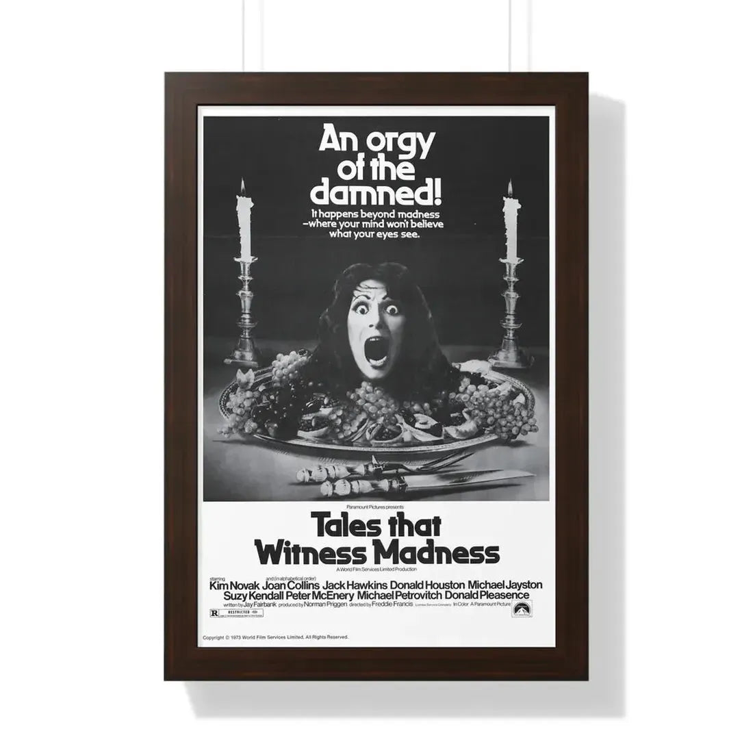 TALES THAT WITNESSED MADNESS (3) 1973 - Framed Movie Poster 16″ x 24″ Walnut - The Sticker Space