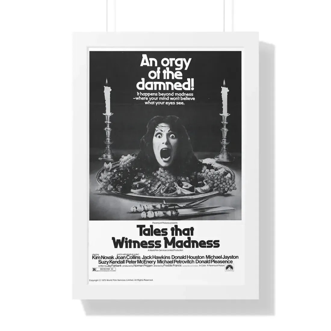 TALES THAT WITNESSED MADNESS (3) 1973 - Framed Movie Poster 16″ x 24″ White - The Sticker Space