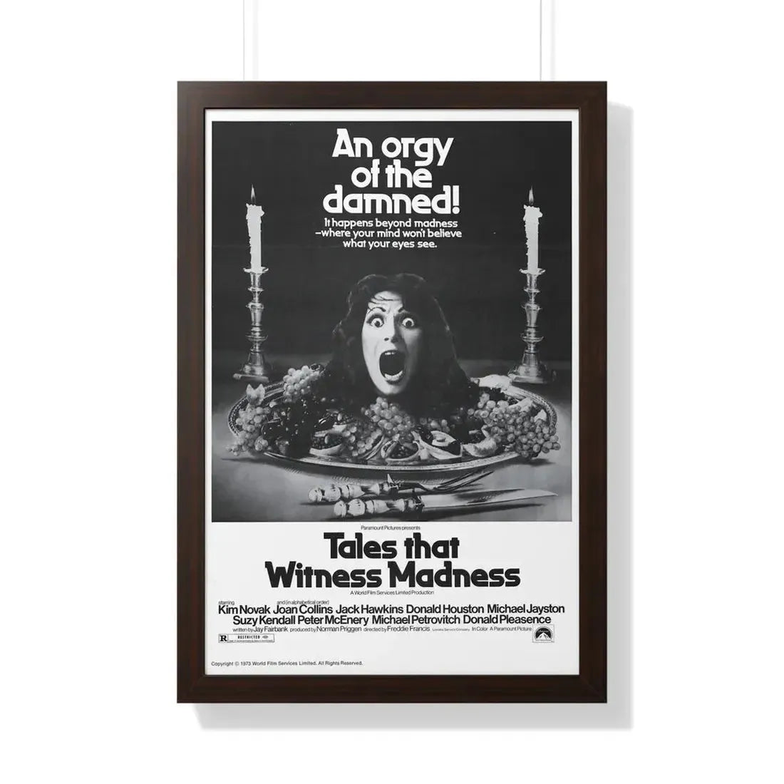 TALES THAT WITNESSED MADNESS (3) 1973 - Framed Movie Poster 20" x 30" Walnut - The Sticker Space