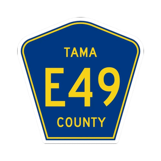 Tama County Route E49 IA (Iowa) (Road Sign) STICKER Vinyl Kiss-Cut Decal 2 Inch White - The Sticker Space
