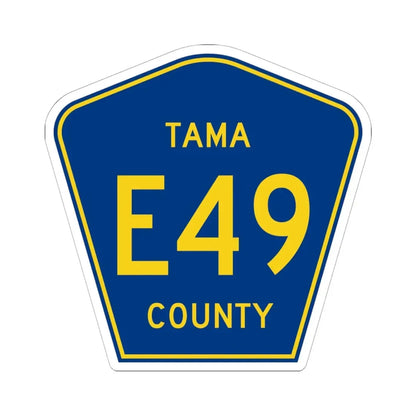 Tama County Route E49 IA (Iowa) (Road Sign) STICKER Vinyl Kiss-Cut Decal 6 Inch White - The Sticker Space