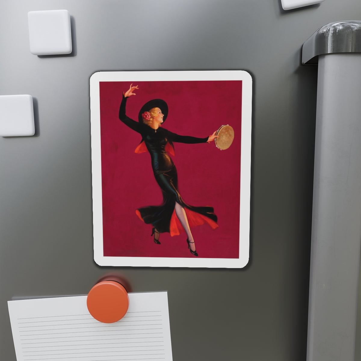 Tambourine Dancer, 1937 (Magazine Illustration) Refrigerator Magnet-The Sticker Space