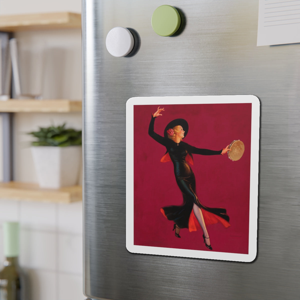 Tambourine Dancer, 1937 (Magazine Illustration) Refrigerator Magnet-The Sticker Space