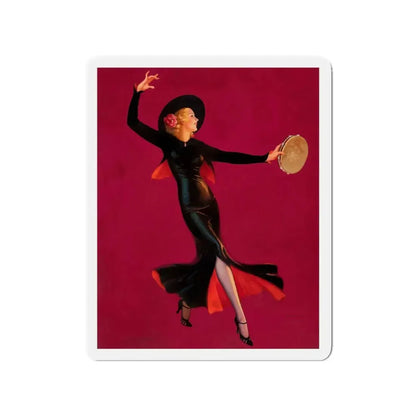 Tambourine Dancer, 1937 (Magazine Illustration) Refrigerator Magnet 3 Inch Die-Cut - The Sticker Space