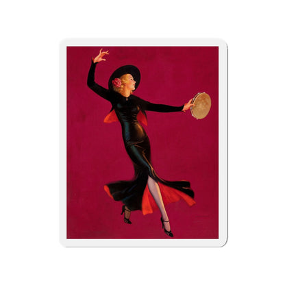 Tambourine Dancer, 1937 (Magazine Illustration) Refrigerator Magnet-3" x 3"-The Sticker Space