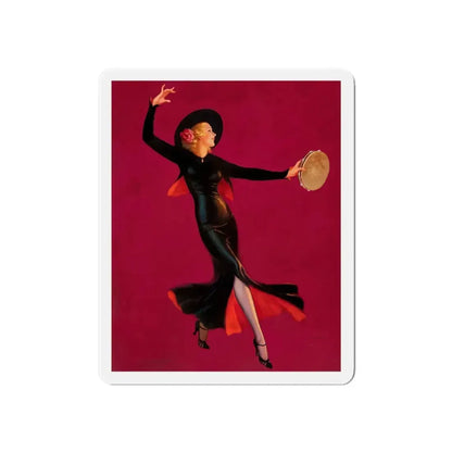 Tambourine Dancer, 1937 (Magazine Illustration) Refrigerator Magnet 6 Inch Die-Cut - The Sticker Space