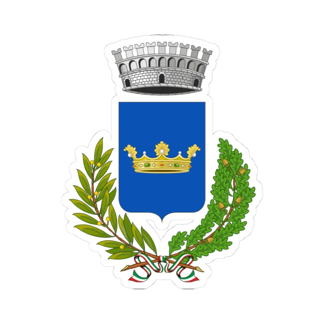 Tambre-Stemma (Italy) (Coat of Arms) STICKER Vinyl Kiss-Cut Decal 3 Inch White - The Sticker Space